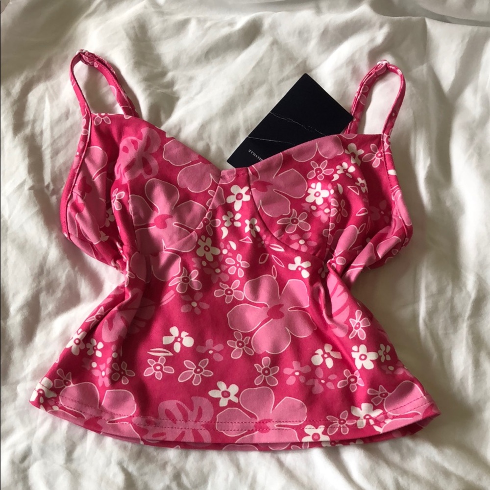 Brandy Melville Pink Floral Camisole